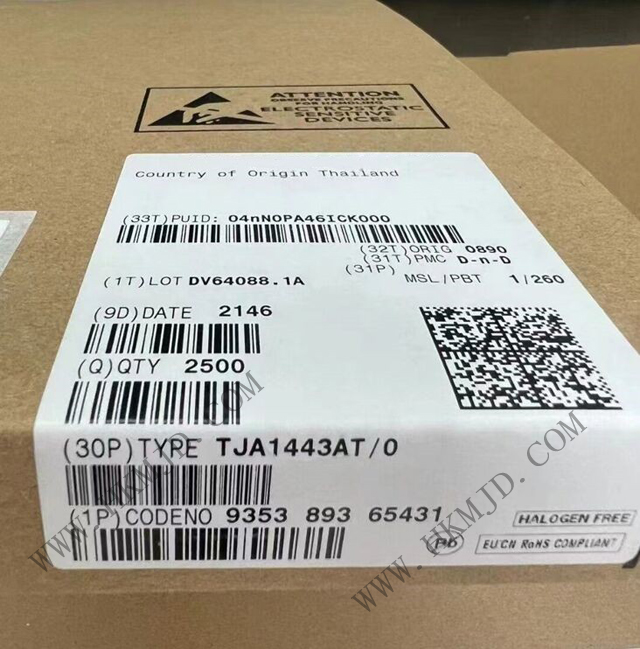 （分銷NXP）CAN 接口IC TJA1443AT、TJA1443AT/0Z 帶睡眠模式的高速 CAN 收發(fā)器