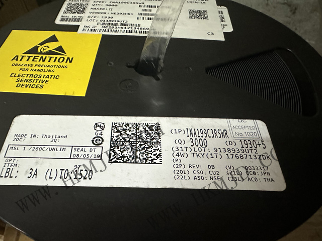 原裝出售TI INA199C3RSWR 26V，雙向電流感應(yīng)放大器 10-UQFN -40 至 125