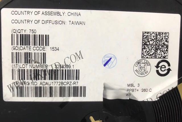 ADAU1772BCPZ 一款具有四個(gè)輸入和兩個(gè)輸出的編解碼器，內(nèi)置數(shù)字處理引擎