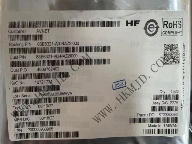 【供應】Marvell 88E6321-A0-NAZ2I000 7端口汽車以太網交換機  | 原裝現(xiàn)貨直供