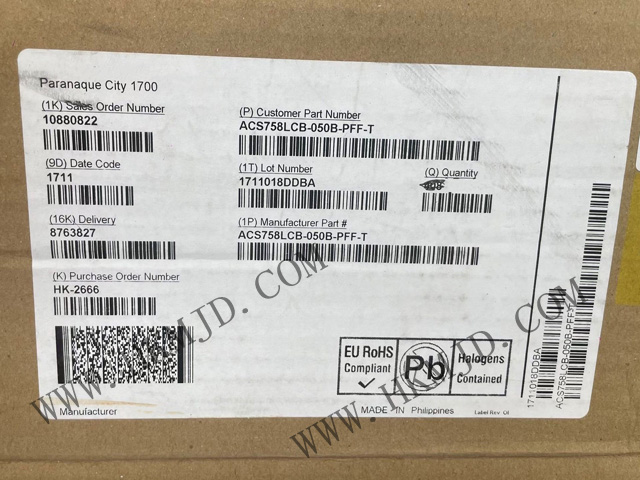 2.4kV隔離·120kHz帶寬——明佳達(dá)電子原裝供應(yīng)ACS758LCB-050B-PFF-T電流傳感器芯片